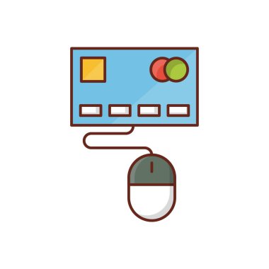 Şeffaf bir arkaplan üzerinde her tıklama vektör illüstrasyonuna öde. Konsept ve grafik tasarım için vektör çizgisi düz simgesi.