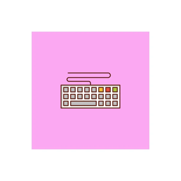 Ilustração Vetor Teclado Fundo Transparente Ícone Plano Linha Syms Vector — Vetor de Stock