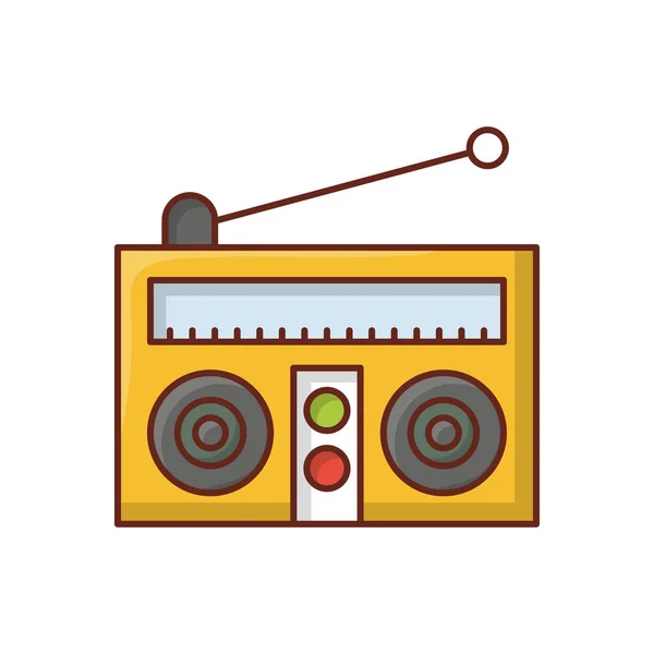 Radio Vector Illustration Transparent Background Premium Quality Symbols Vector Line — Vetor de Stock