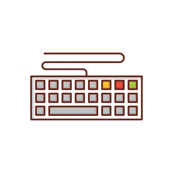 Ilustração Vetor Teclado Fundo Transparente Ícone Plano Linha Syms Vector — Vetor de Stock