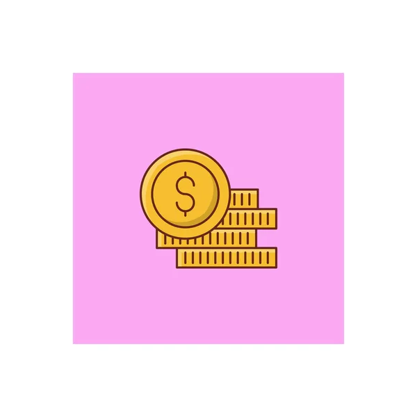 Illustration Vectorielle Dollar Sur Fond Transparent Icône Plate Ligne Symbos — Image vectorielle