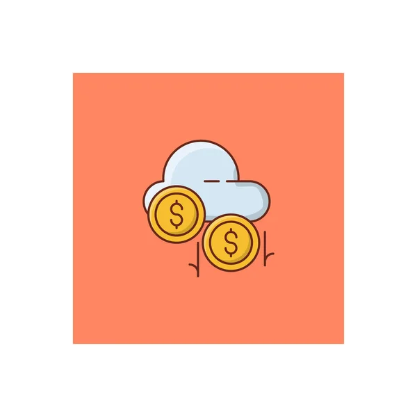 Dolarová Ilustrace Vektoru Cloudu Průhledném Pozadí Symboly Prvotřídní Kvality Ikona — Stockový vektor