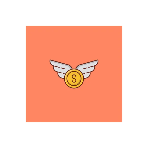 Dollar Fly Vector Illustration Transparent Background Premium Quality Symbols Vector — Vetor de Stock