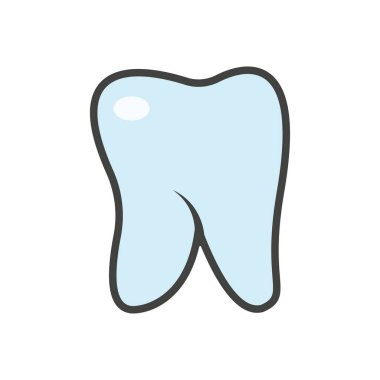 Şeffaf bir arkaplanda diş vektör çizimi. Konsept ve grafik tasarım için vektör çizgisi düz simgesi.. 