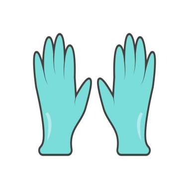 Şeffaf bir arkaplanda eldiven vektör çizimi. Konsept ve grafik tasarım için vektör çizgisi düz simgesi..