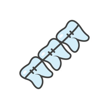 Şeffaf bir arkaplanda diş vektör çizimi. Konsept ve grafik tasarım için vektör çizgisi düz simgesi..