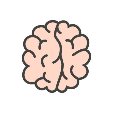 Saydam bir arkaplan üzerinde beyin vektör çizimi. Konsept ve grafik tasarım için mükemmel kalite semboller..