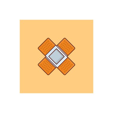 Saydam bir arkaplanda bandaj vektör çizimi. Konsept ve grafik tasarım için vektör çizgisi düz simgesi. 