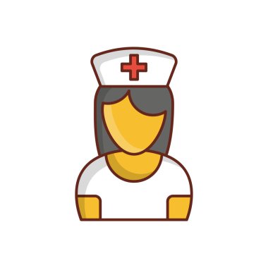 Şeffaf bir arkaplan üzerinde hemşire vektör çizimi. Konsept ve grafik tasarım için birinci sınıf kalite semboller.. 