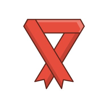 Şeffaf bir arkaplan üzerinde kanser kurdelesi vektör çizimi. Konsept ve grafik tasarım için vektör çizgisi düz simgesi