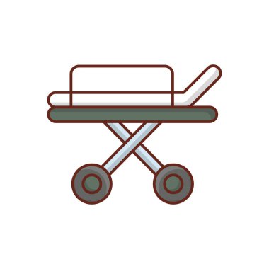 Şeffaf bir arkaplan üzerinde sedye vektör çizimi. Konsept ve grafik tasarım için vektör çizgisi düz simgesi.