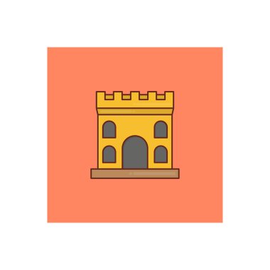 Şeffaf bir arkaplan üzerinde kale vektörü illüstrasyonu. Konsept ve grafik tasarım için vektör çizgisi düz simgesi 