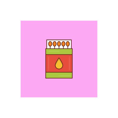 Şeffaf arkaplan üzerinde ateş çubuğu vektörü illüstrasyonu. Konsept ve grafik tasarım için vektör çizgisi düz simgesi