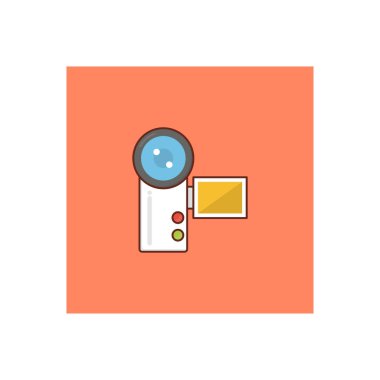 Şeffaf bir arkaplan üzerinde kamera vektör çizimi. Konsept ve grafik tasarım için birinci sınıf kalite semboller.