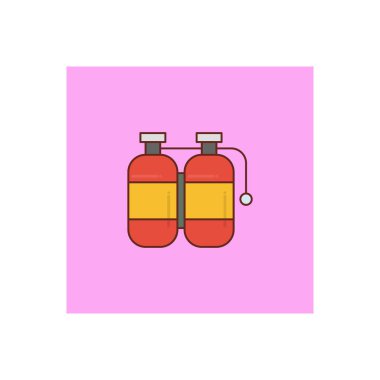 Şeffaf bir arkaplanda oksijen vektörü çizimi. Konsept ve grafik tasarım için vektör çizgisi düz simgesi