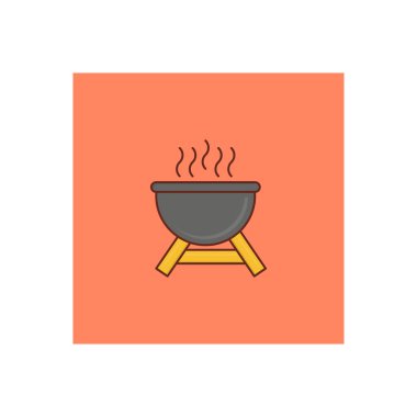 Saydam bir arkaplan üzerinde kazan vektörü çizimi. Konsept ve grafik tasarımı için vektör çizgisi düz simgesi.