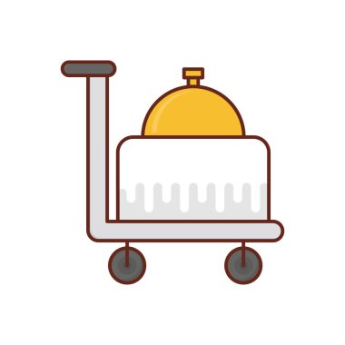 Şeffaf bir arkaplan üzerinde yemek trolü Vektör çizimi. Konsept ve grafik tasarımı için vektör çizgisi düz simgesi.