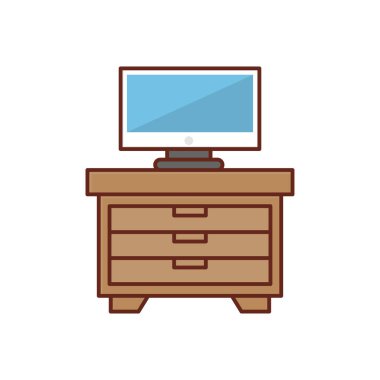 Şeffaf bir arkaplan üzerinde lcd vektör çizimi. Konsept ve grafik tasarım için vektör çizgisi düz simgesi 