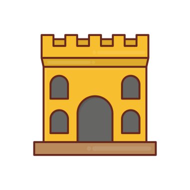 Şeffaf bir arkaplan üzerinde kale vektörü illüstrasyonu. Konsept ve grafik tasarım için vektör çizgisi düz simgesi 