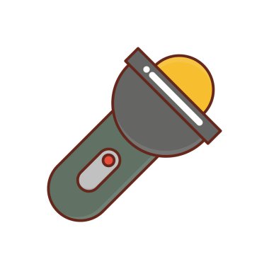 Şeffaf bir arkaplan üzerinde meşale vektör çizimi. Konsept ve grafik tasarım için vektör çizgisi düz simgesi 