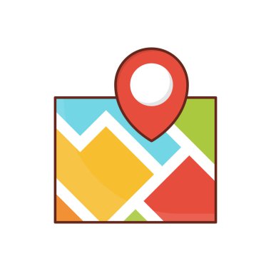 Şeffaf bir arkaplan üzerinde harita vektör çizimi. Konsept ve grafik tasarımı için birinci sınıf kalite semboller.