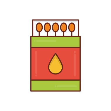Şeffaf arkaplan üzerinde ateş çubuğu vektörü illüstrasyonu. Konsept ve grafik tasarım için vektör çizgisi düz simgesi 