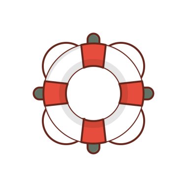 Şeffaf bir arkaplanda cankurtaran vektör çizimi. Konsept ve grafik tasarım için vektör çizgisi düz simgesi 