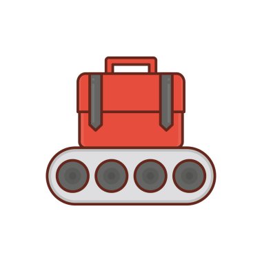 Şeffaf bir arkaplan üzerinde çanta vektör çizimi. Konsept ve grafik tasarım için vektör çizgisi düz simgesi. 