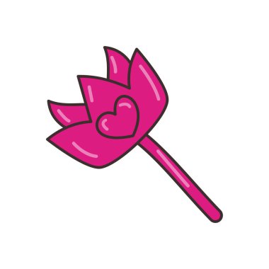 Şeffaf bir arkaplan üzerinde wand Vektör illüstrasyonu. Konsept ve grafik tasarım için vektör çizgisi düz simgesi