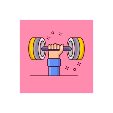 Şeffaf bir arkaplan üzerinde dambıl vektör çizimi. Konsept ve grafik tasarım için vektör çizgisi düz simgesi.