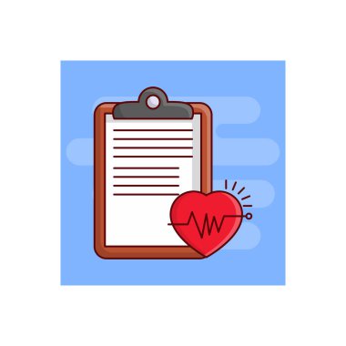 Şeffaf bir arkaplanda kalp atışı vektörü çizimi. Konsept ve grafik tasarım için vektör çizgisi düz simgesi