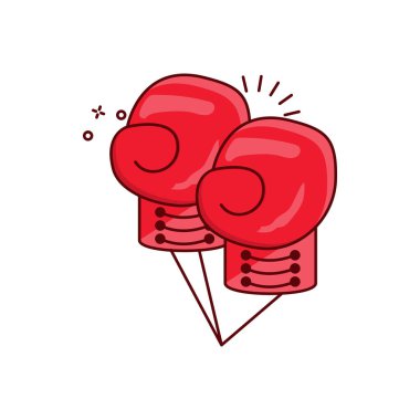 Şeffaf bir arkaplan üzerinde boks eldivenleri vektör illüstrasyonu. Konsept ve grafik tasarım için vektör çizgisi düz simgesi.