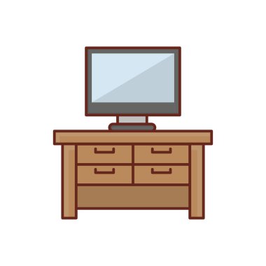 Şeffaf bir arkaplan üzerinde lcd vektör çizimi. Konsept ve grafik tasarım için vektör çizgisi düz simgesi 