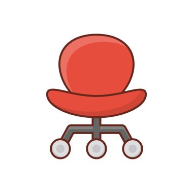 Şeffaf bir arkaplan üzerinde sandalye vektörü illüstrasyonu. Konsept ve grafik tasarım için vektör çizgisi düz simgesi.