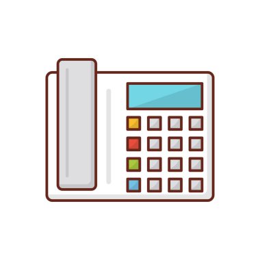 Şeffaf bir arkaplan üzerinde telefon vektörü illüstrasyonu. Konsept ve grafik tasarım için vektör çizgisi düz simgesi. 