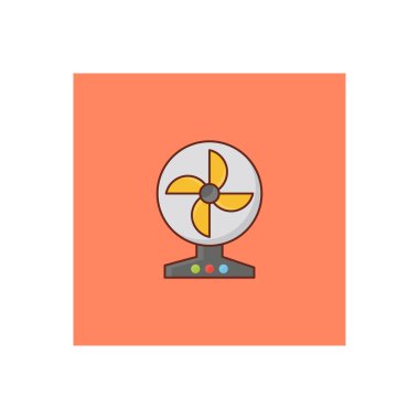 Saydam bir arkaplanda fan vektörü illüstrasyonu. Konsept ve grafik tasarım için vektör çizgisi düz simgesi.