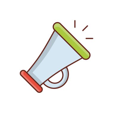 Şeffaf arkaplan üzerinde hoparlör temsilciliği. Konsept ve grafik tasarım için vektör çizgisi düz simgesi. 