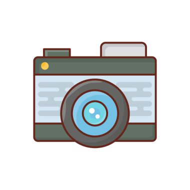 Şeffaf bir arkaplan üzerinde kamera vektör çizimi. Konsept ve grafik tasarım için birinci sınıf kalite semboller..