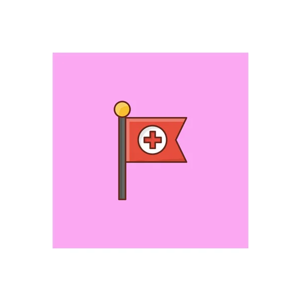 Medical Flag Vector Illustration Transparent Background Premium Quality Symbols Vector — Vector de stock