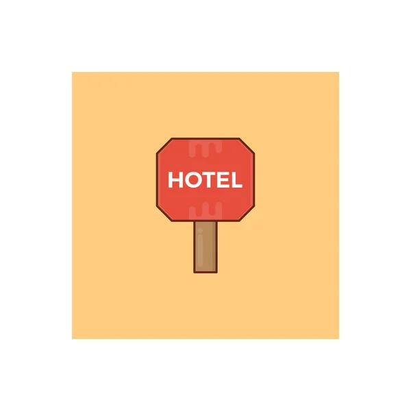 Hotel Illustration Vectorielle Sur Fond Transparent Icône Plate Ligne Symbos — Image vectorielle