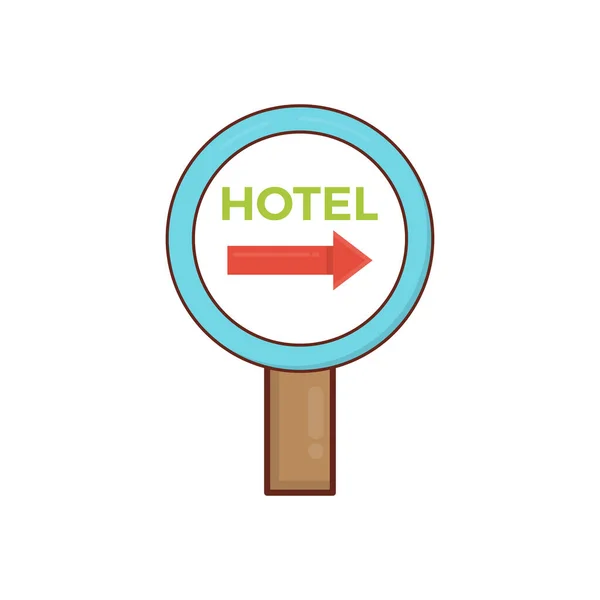 在透明的背景上的酒店矢量图解 优质符号 概念和平面设计的矢量直线扁平图标 — 图库矢量图片