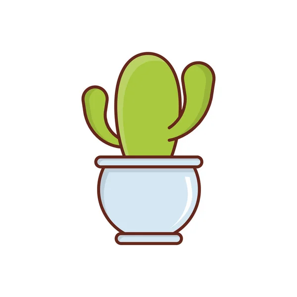 Cactus Ilustración Vectorial Sobre Fondo Transparente Icono Plano Línea Vectores — Vector de stock