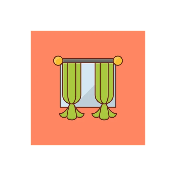 Curtains Vector Illustration Transparent Background Premium Quality Symbols Vector Line — Archivo Imágenes Vectoriales