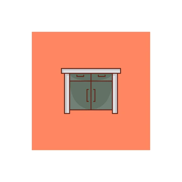Tavolo Illustrazione Vettoriale Sfondo Trasparente Simbolo Qualità Premium Icona Piatta — Vettoriale Stock