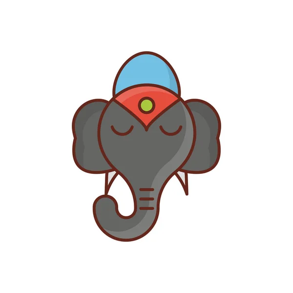 Ganesha Illustration Vectorielle Sur Fond Transparent Symboles Qualité Supérieure Ligne — Image vectorielle