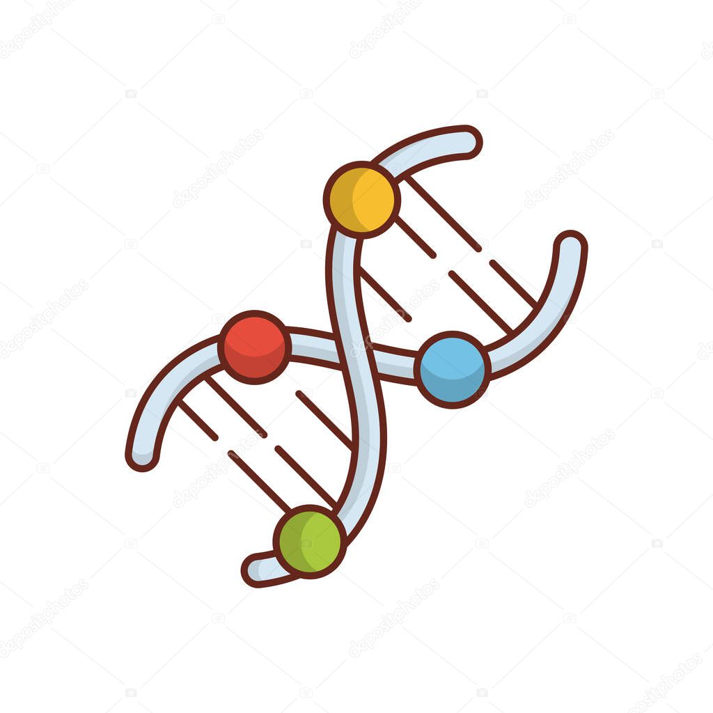DNA vector illustration on a transparent background.Premium quality symbols.vector line flat icon for concept and graphic design. 