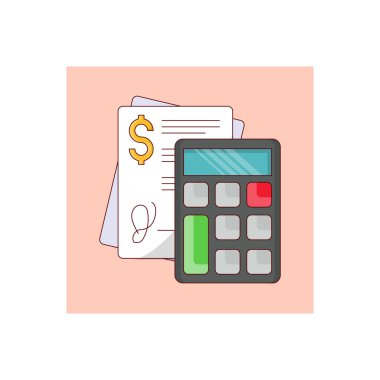 Şeffaf bir arkaplan üzerinde hesap makinesi vektör çizimi. Konsept ve grafik tasarımı için birinci sınıf kalite semboller..