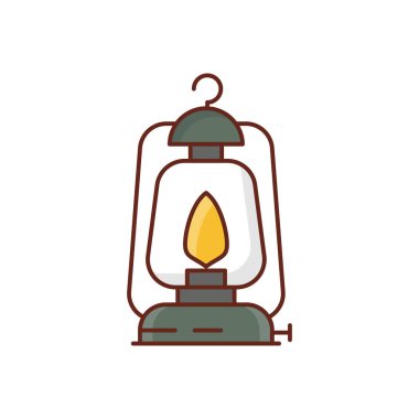 Şeffaf arkaplan üzerinde fener vektörü illüstrasyonu. Konsept ve grafik tasarım için vektör çizgisi düz simgesi. 