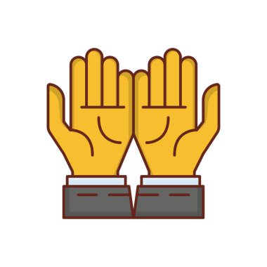 Şeffaf bir arkaplan üzerinde dua vektörü illüstrasyonu. Konsept ve grafik tasarım için mükemmel kalite semboller. vektör çizgisi düz simgesi. 