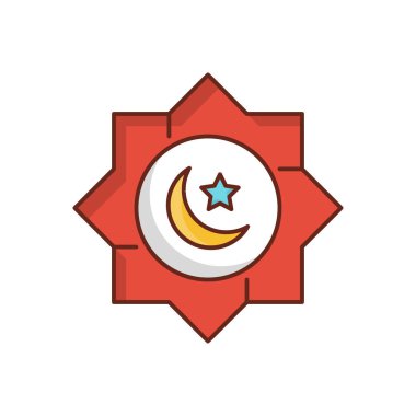 Şeffaf bir arkaplan üzerinde bayram ul adha vektör çizimi. Konsept ve grafik tasarım için vektör çizgisi düz simgesi.